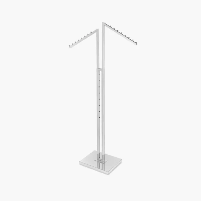 2 Way Textile Rack 2-way Clothing Rack With Slant Arms - King Store Fixtures