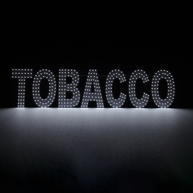 White LED Business Sign – Tobacco