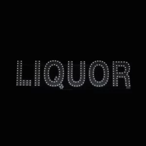 White LED Business Sign – Liquor