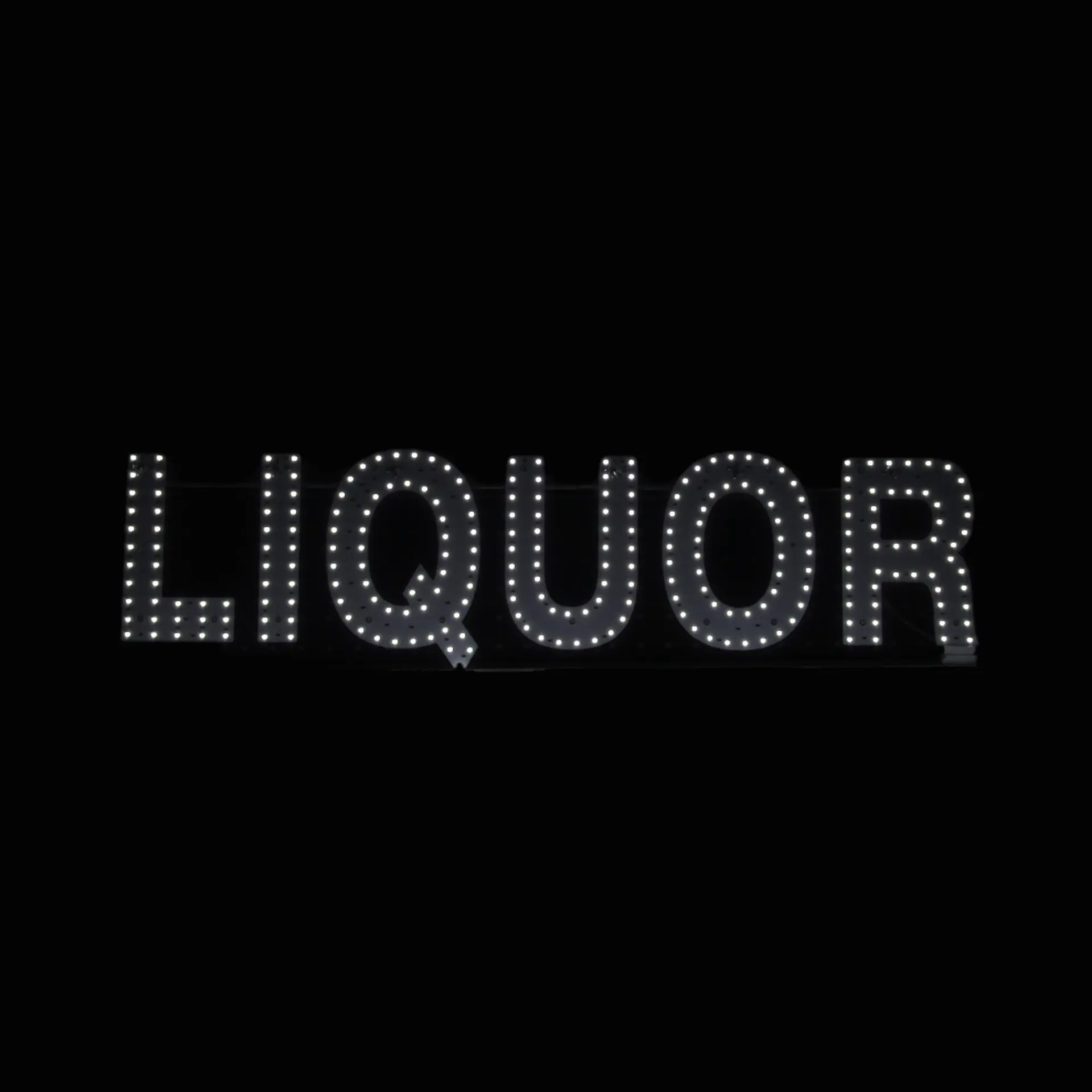 White LED Business Sign – Liquor