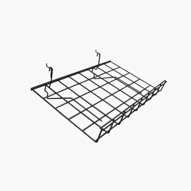 Wire Slanted shelf display for showcasing products in retail stores