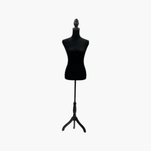 Black Female Mannequin Torso With Wooden Tripod Base Stand