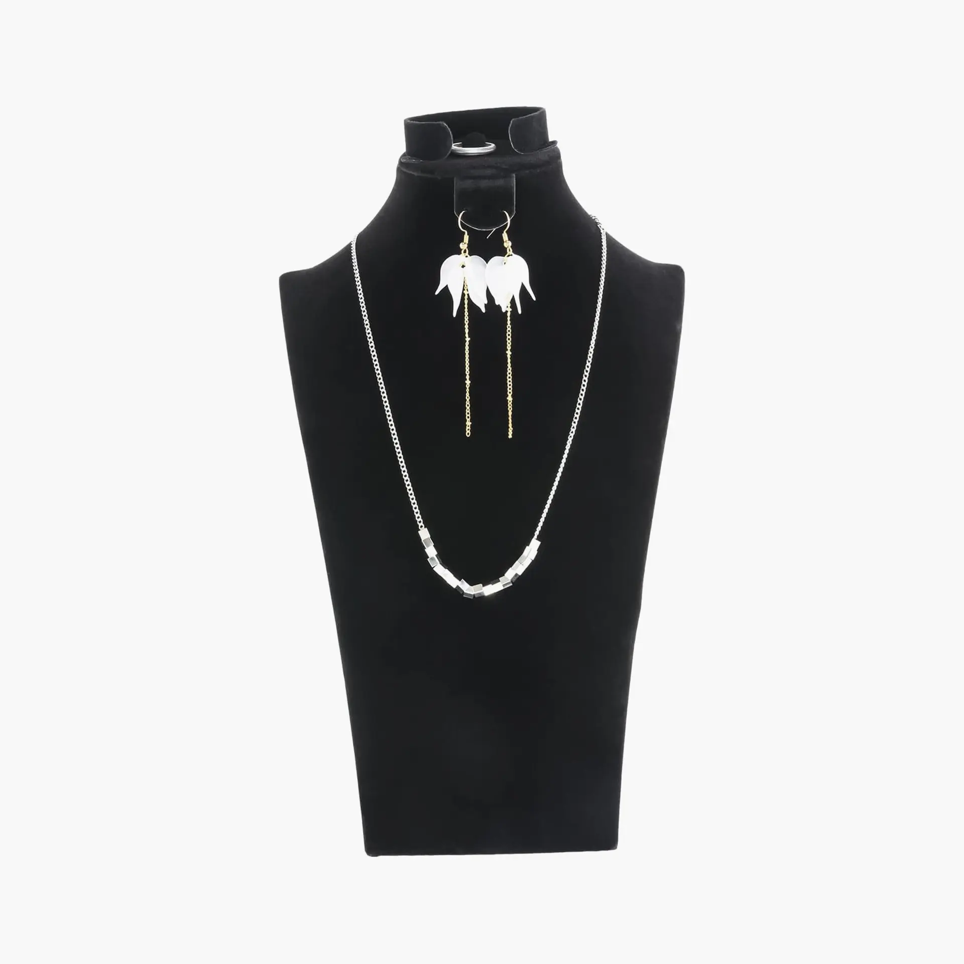Black Velvet Jewelry Display for Necklace and Earrings