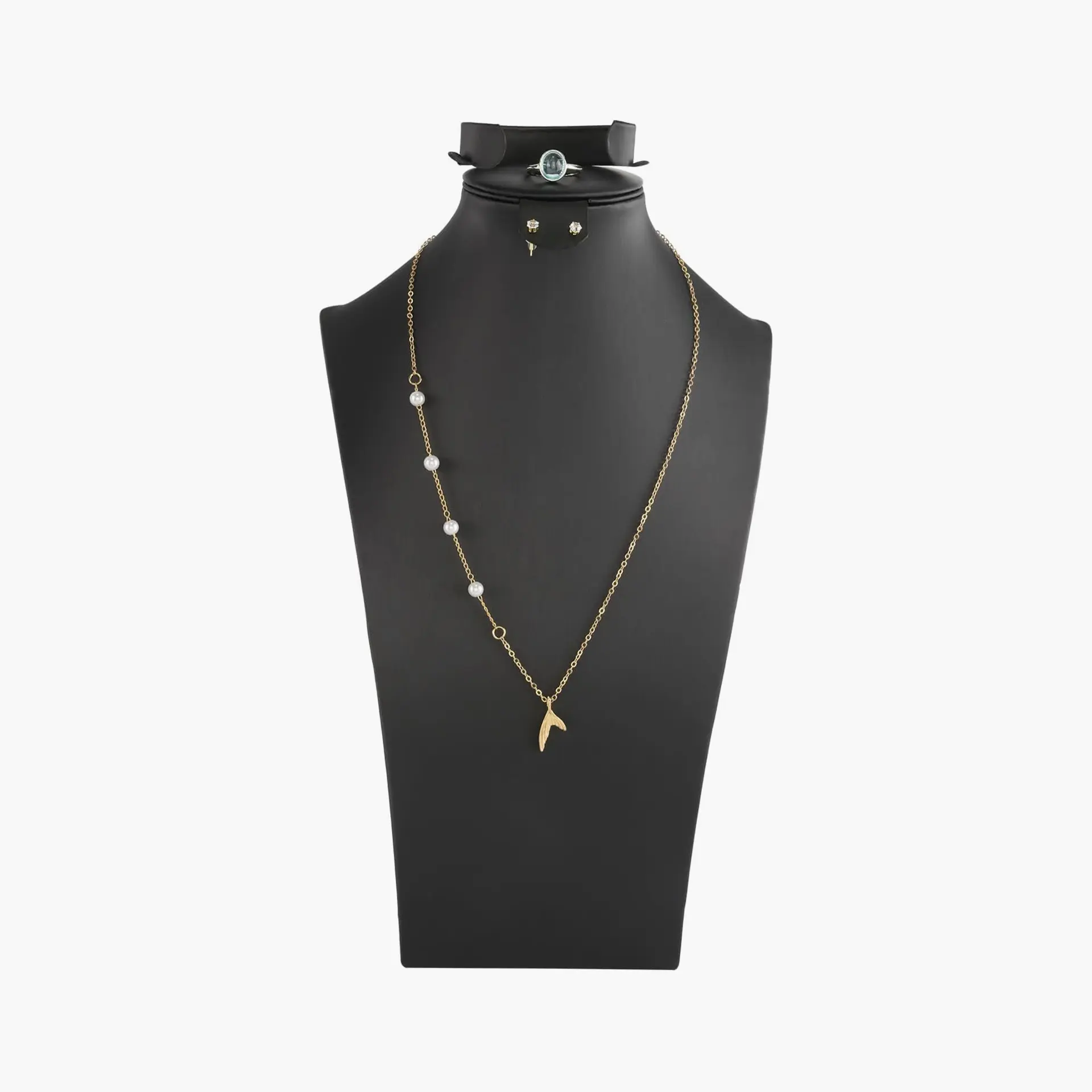 Premium Black Matte Plastic Necklace Bust Display