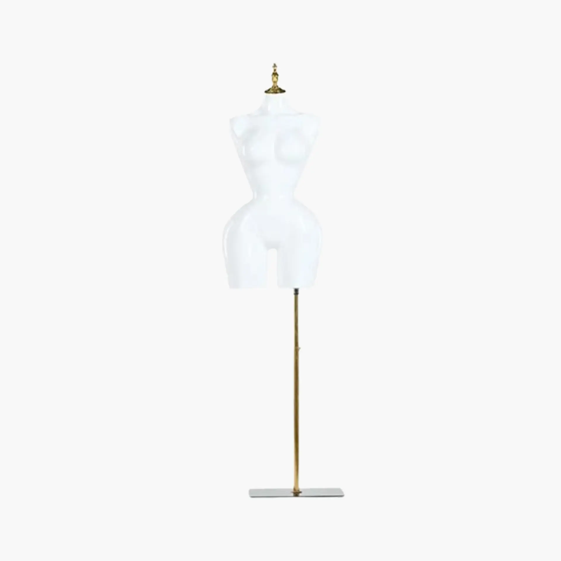 Female Mannequin Torso – White Display with Metal Base Stand