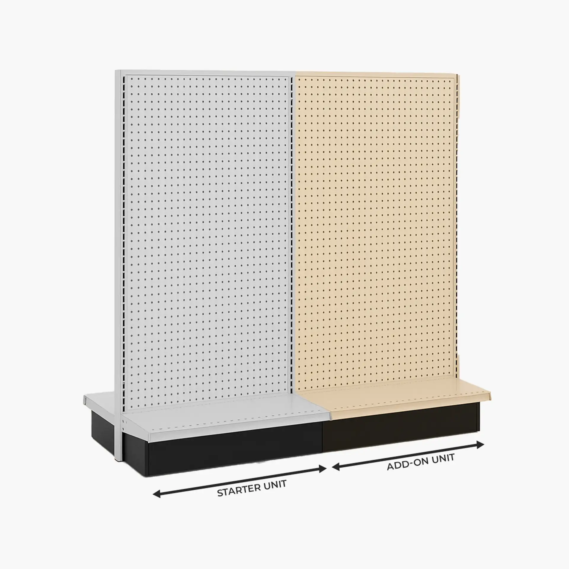 Beige Aisle Gondola Add-On Unit