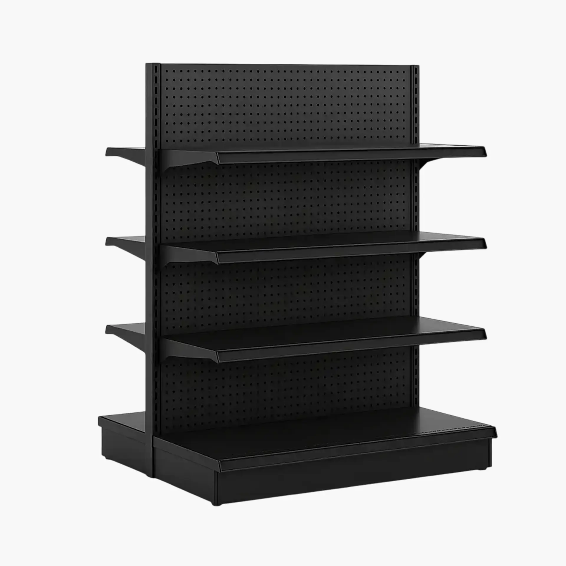 Black Double Sided Gondola Shelving Display Unit