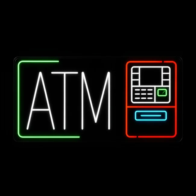 ATM Neon LED Sign | Bright Business Window Display