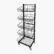Steel 5 tier basket display stand trolley with black finish and lockable wheels for retail store merchandising