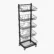 Black 5 tier single sided basket stand trolley with lockable wheels for retail merchandising displays