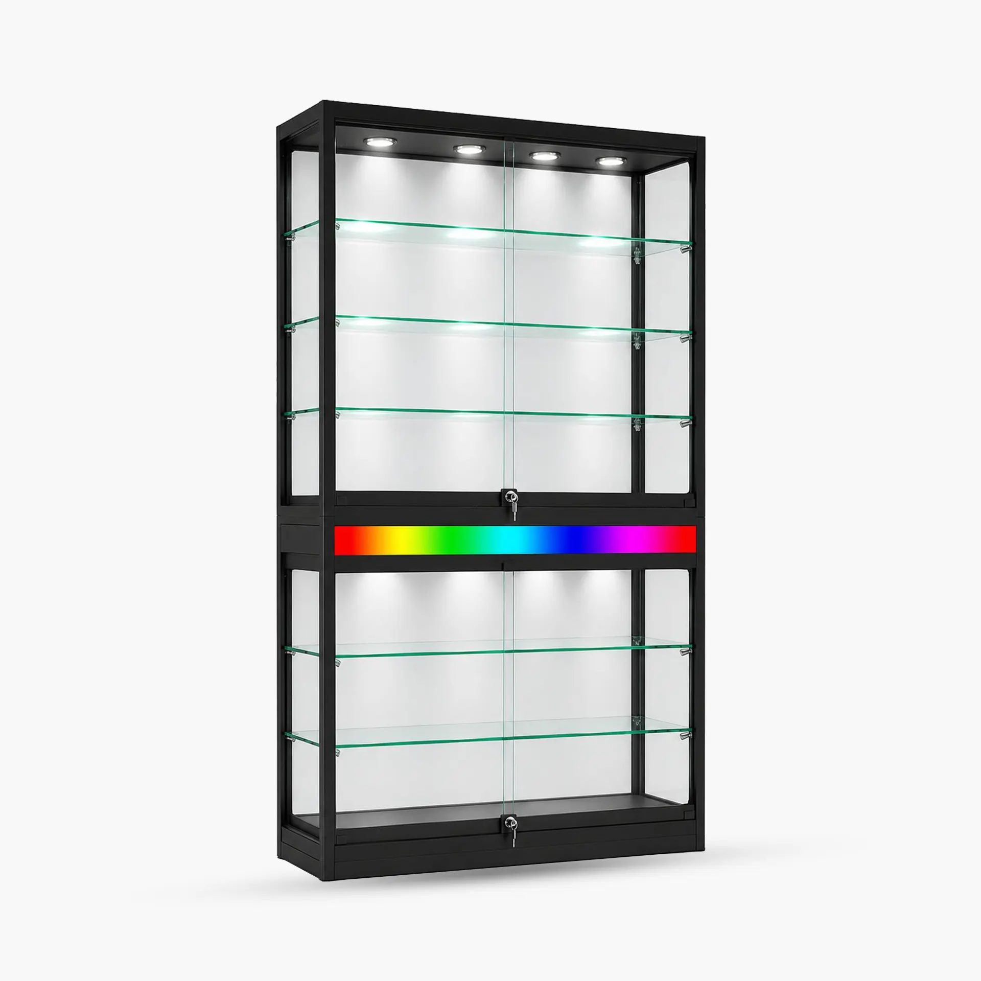 Extra Vision Wall Case With RGB Chasing Lights At Center
