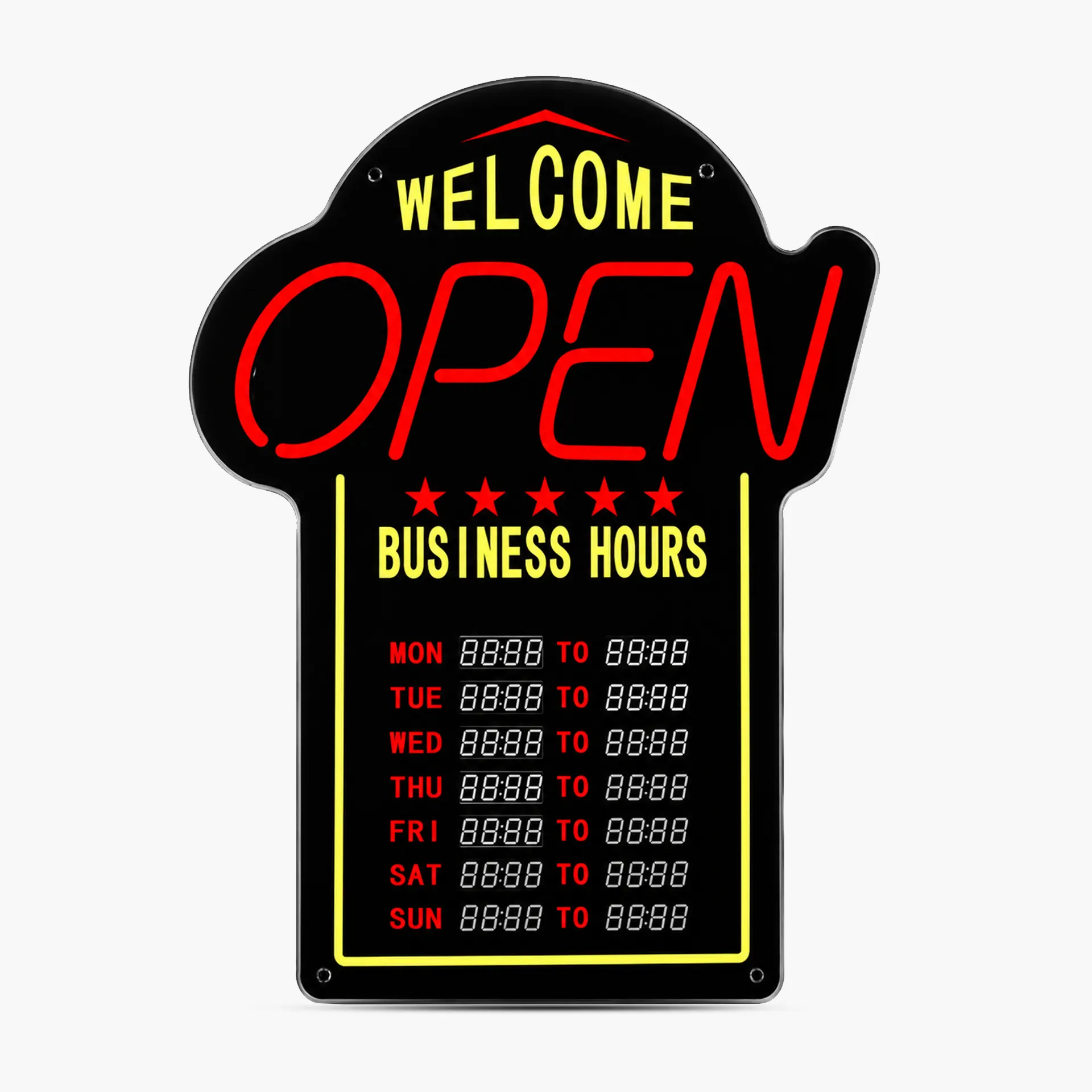 Open Sign with Business Hours