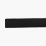 Black metal side support bracket for gondola shelving, featuring a slim durable design to provide strong support and stability for retail display shelves.