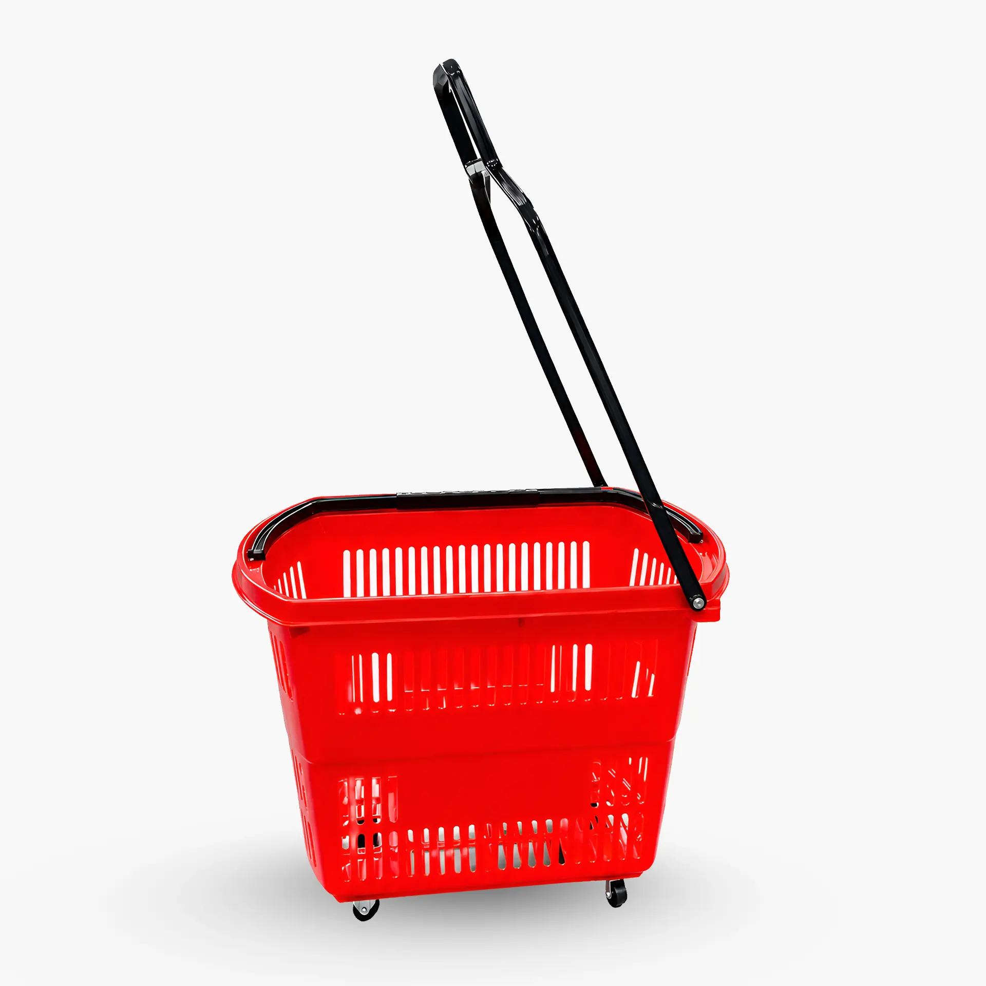 Plastic Shopping Basket With 4 Wheels