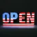 USA Stars & Stripes OPEN LED Sign in red, blue and white front view