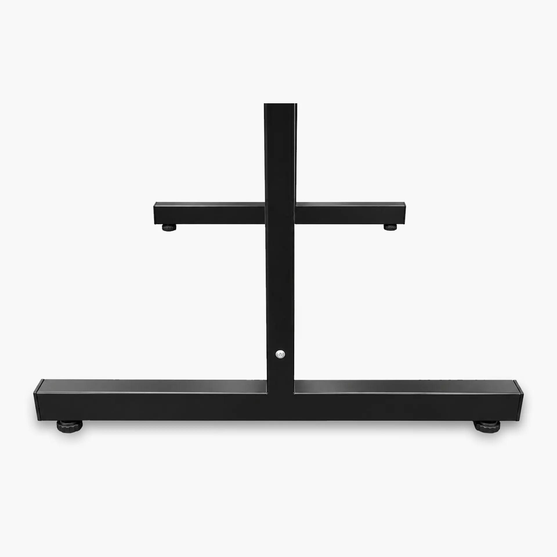 Metal gridwall T-leg pair for supporting freestanding retail display panels